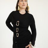 Alita Draped Top with Gold Accents