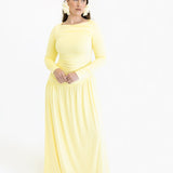 Ori Long Sleeve Ruched Waist Maxi Dress