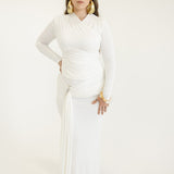 Lita Draped Top in White