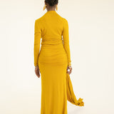 Lita Draped Top in Mustard