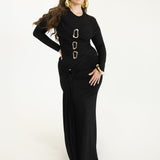 Alita Draped Top with Gold Accents
