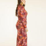 Liv Long Sleeve Mesh Dress in Wild Things