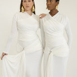 Lita Draped Top in White