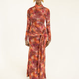 Liv Long Sleeve Mesh Dress in Wild Things