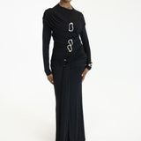 Alita Draped Top with Gold Accents