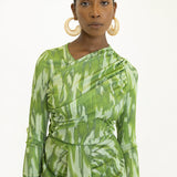 Owo Asymmetrical Drape Long Sleeve Top