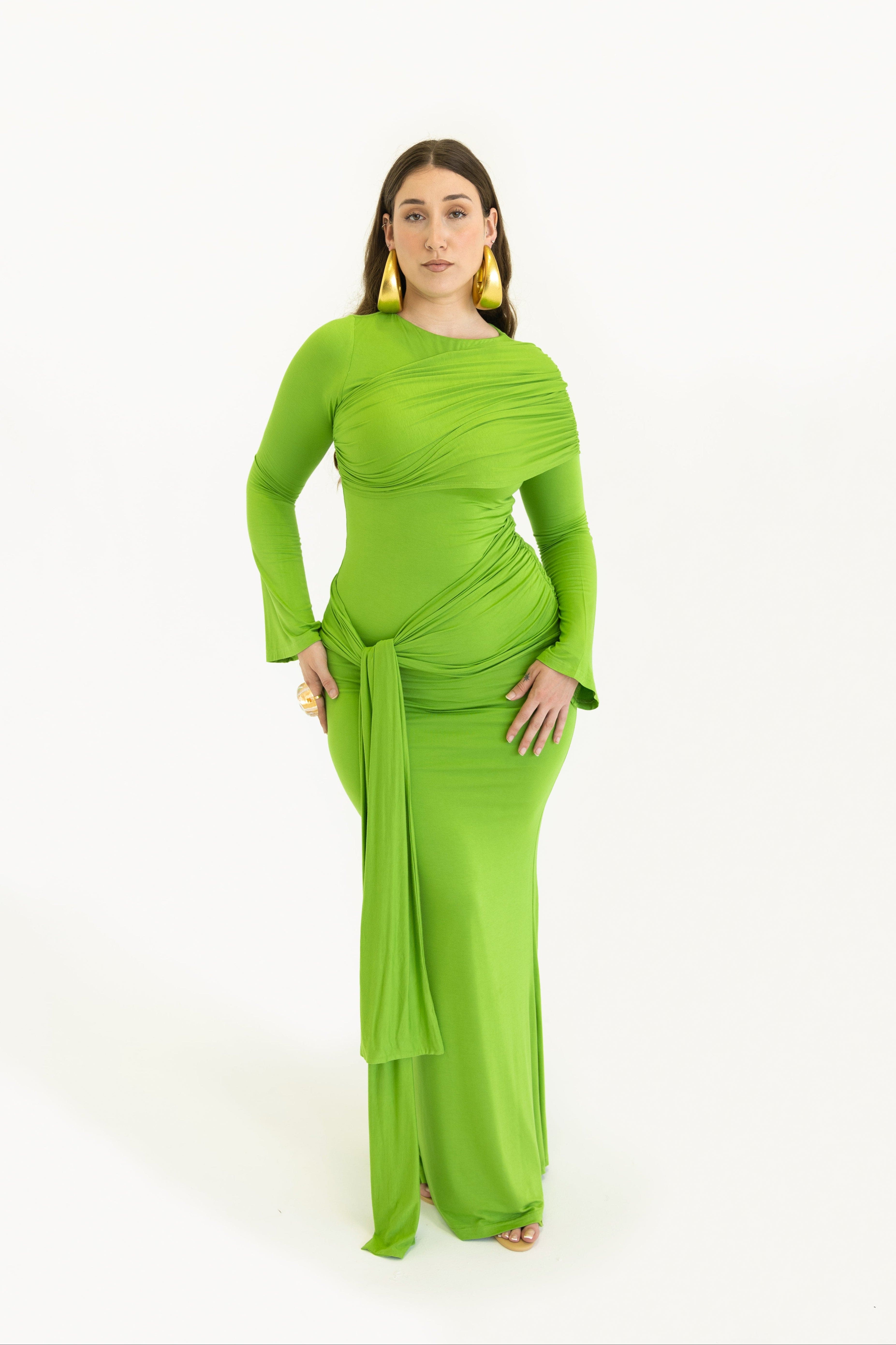 Tala Long Sleeve Asymmetrical Drape Maxi Dress XS Tala Long Sleeve Asymmetrical Drape Maxi Dress XS