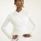 Lita Draped Top in White