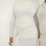 Lita Draped Top in White