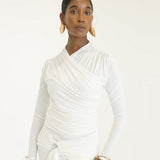 Lita Draped Top in White