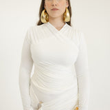 Lita Draped Top in White