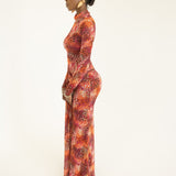 Liv Long Sleeve Mesh Dress in Wild Things