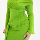 Tala Long Sleeve Asymmetrical Drape Maxi Dress