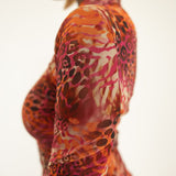 Liv Long Sleeve Mesh Dress in Wild Things