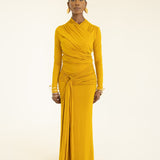 Lita Draped Top in Mustard