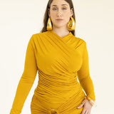Lita Draped Top in Mustard