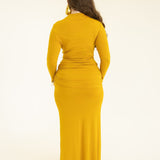 Lita Draped Top in Mustard