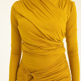 Lita Draped Top in Mustard