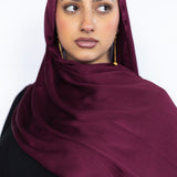 Crinkle Satin Scarf in Burgundy
