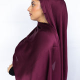 Crinkle Satin Scarf in Burgundy