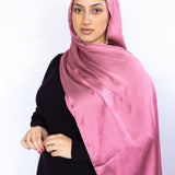 Crinkle Satin Scarf in Deep Blush