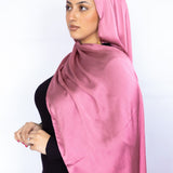 Crinkle Satin Scarf in Deep Blush