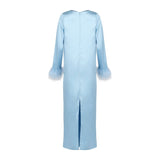 Bilquees Long Feather Sleeve Dress
