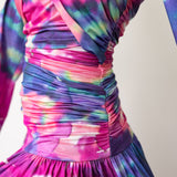 Mide Maxi Dress with Long Flowy Sleeves in Tie-Dye