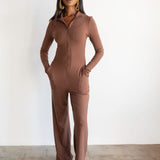 The Perfect Jumpsuit in Chocolate Brown