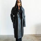 Jade 2-in-1 Convertible Vegan Leather Jacket in Black