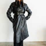 Jade 2-in-1 Convertible Vegan Leather Jacket in Black