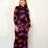 Liv Long Sleeve Mesh Dress in Bloom