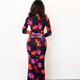 Liv Long Sleeve Mesh Dress in Bloom
