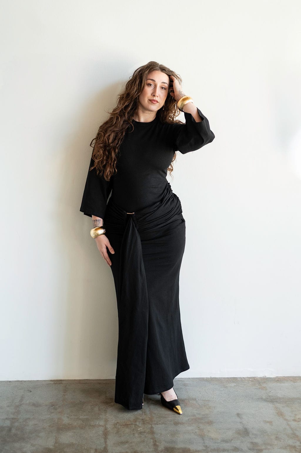 ladies black t shirt dress The Perfect Elevated T-Shirt Dress in Black M