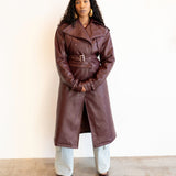 Jade 2-in-1 Convertible Vegan Leather Jacket in Burgundy