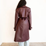 Jade 2-in-1 Convertible Vegan Leather Jacket in Burgundy