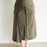 Lai High Waist Asymmetrical Button Skirt
