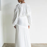 Olive Oversized Shirt and High Waist Corset Skirt Set in White