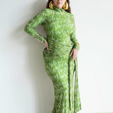 Liv Long Sleeve Mesh Dress in Thrive