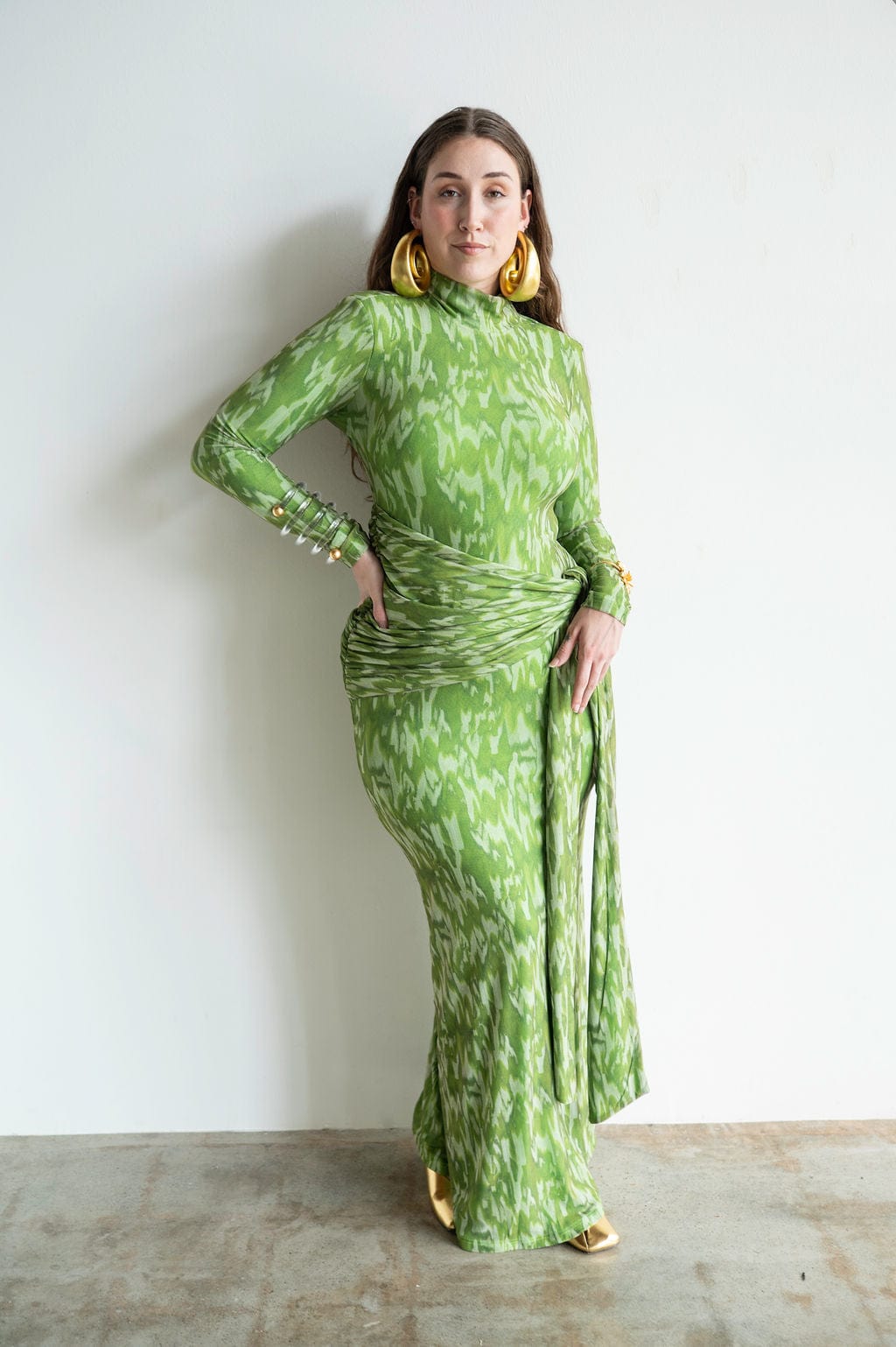 Liv Long Sleeve Mesh Dress in Thrive Liv Long Sleeve Mesh Dress in Thrive