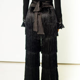 Hiza Fringe Pants in Black