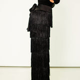 Hiza Fringe Pants in Black