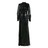 Malika Draped Top Sequin Gown