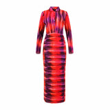 Iris Long Sleeve Plisse Dress