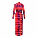 Iris Long Sleeve Plisse Dress