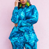 Omi Long Sleeve Shirt with Lace Up Back
