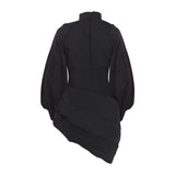 Bahira Draped High Neck Top and Slim Ankle Pants
