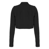 Maida Cropped Blazer and Draped Maxi Skirt Set Black