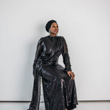 Malika Draped Top Sequin Gown