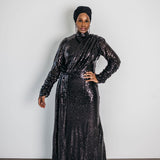 Malika Draped Top Sequin Gown